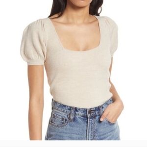 French Connection Cream Puff Sleeve Blouse
